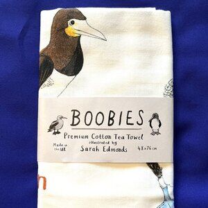 Tea Towel Sarah Edmonds Illustration Boobie Birds NWT